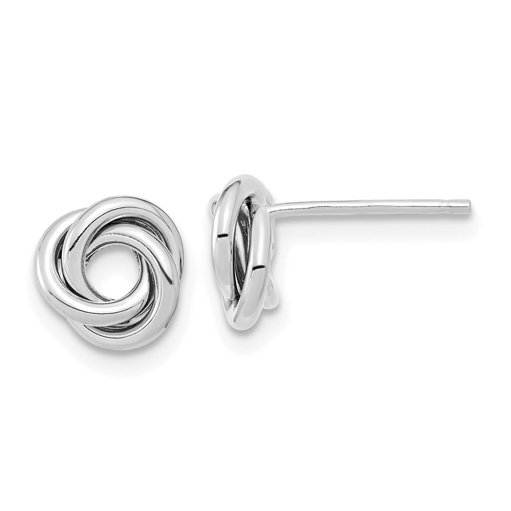 TL1078W 14K White Gold Polished Love Knot Post Earrings