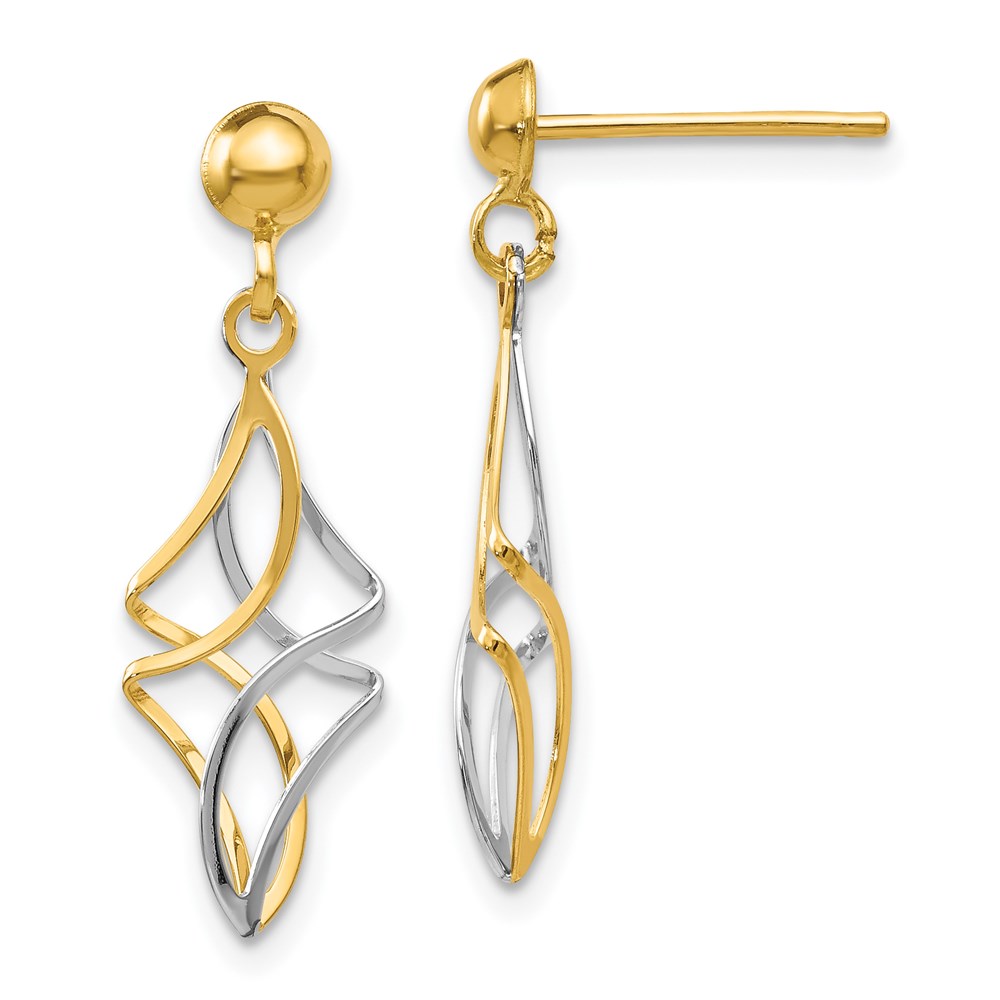 TL971 14K Two-Tone Post Dangle Earrings