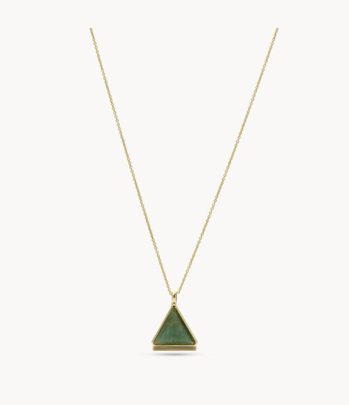Val Joyful Expression Green Aventurine 14K Gold Plated Brass Pendant Necklace JA7113710