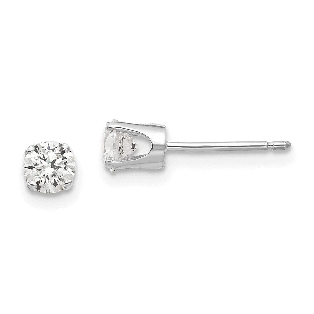 XD7WCZ 14K White Gold 4 mm CZ stud earrings