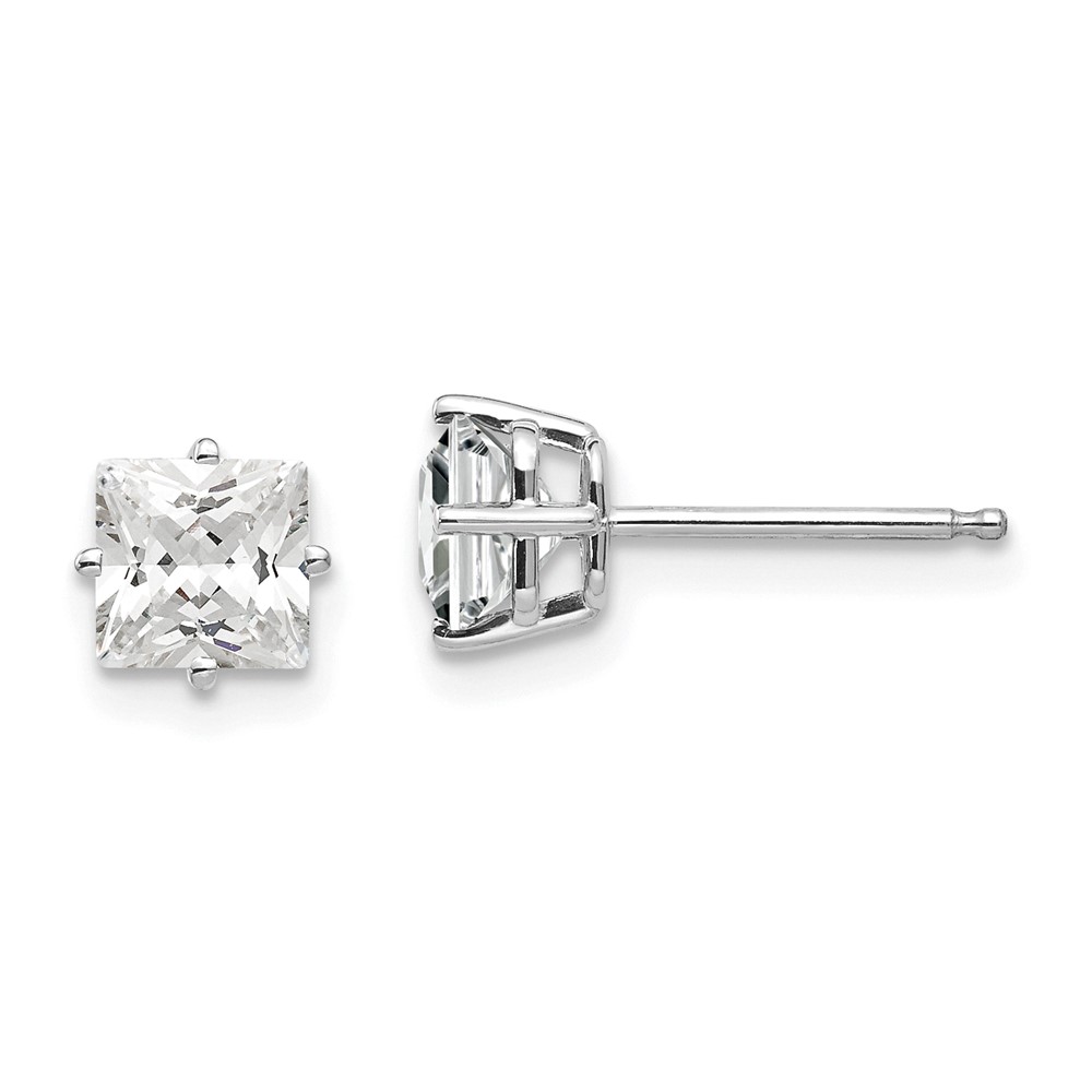 XE61WCZ 14K White Gold 5 mm Cubic Zirconia Earrings