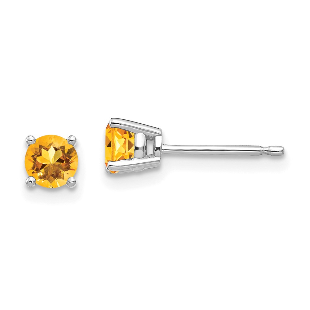 XE71WCI 14K White Gold 4 mm Citrine Earrings