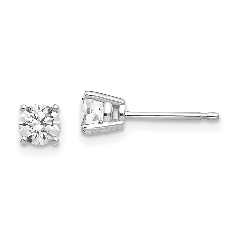 XE71WCZ 14K White Gold 4 mm Cubic Zirconia Earrings