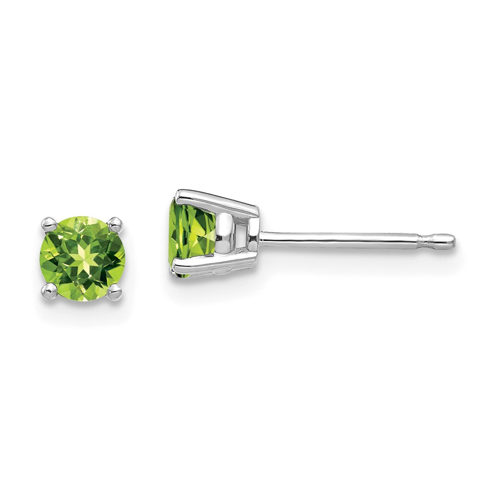 XE71WPE 14K White Gold 4 mm Peridot Earrings