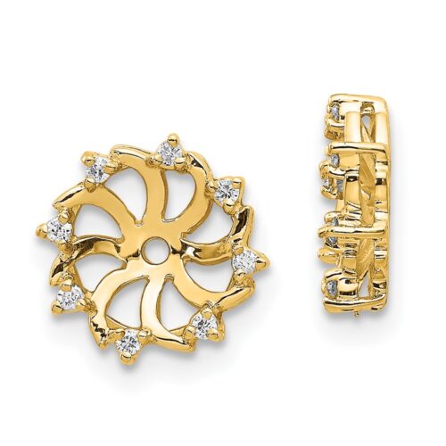 XJ31 14K Yellow Gold Diamond Earrings Jackets Mounting