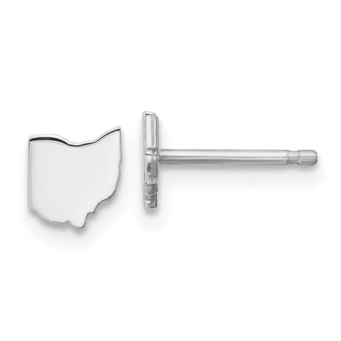 XNE50W-OH 14K White Gold Ohio State Earrings