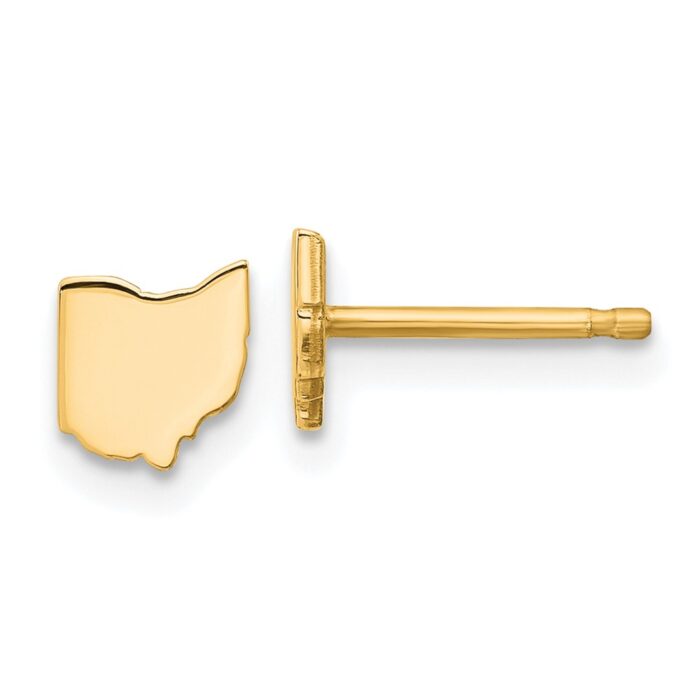 XNE50Y-OH 14K Yellow Gold Ohio State Earrings