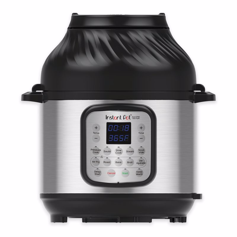 8 qt. Duo Crisp Stainless Steel Pressure Cooker, Black & Silver