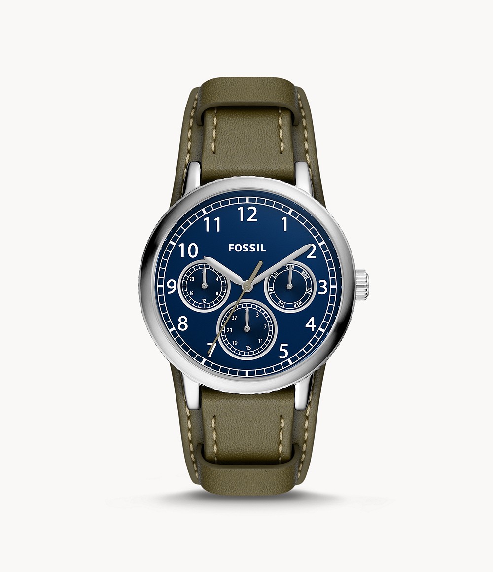 Airlift Multifunction Olive Green Leather Watch