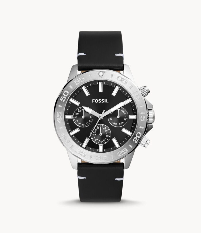 Bannon Multifunction Black Leather Watch