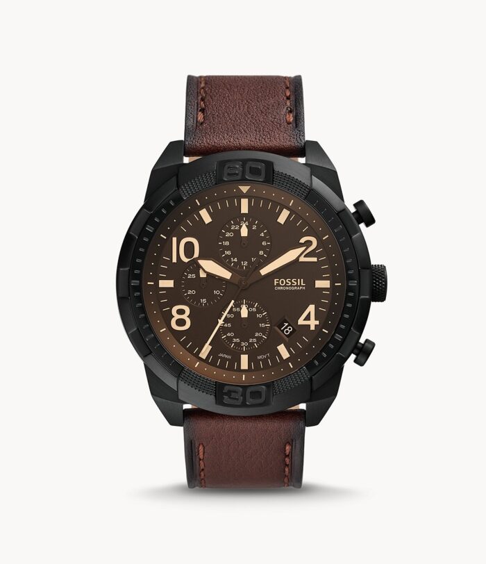 Bronson Chronograph Dark Brown Eco Leather Watch