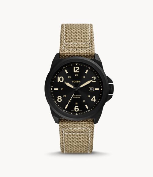 Bronson Three-Hand Date Taupe Nylon Watch
