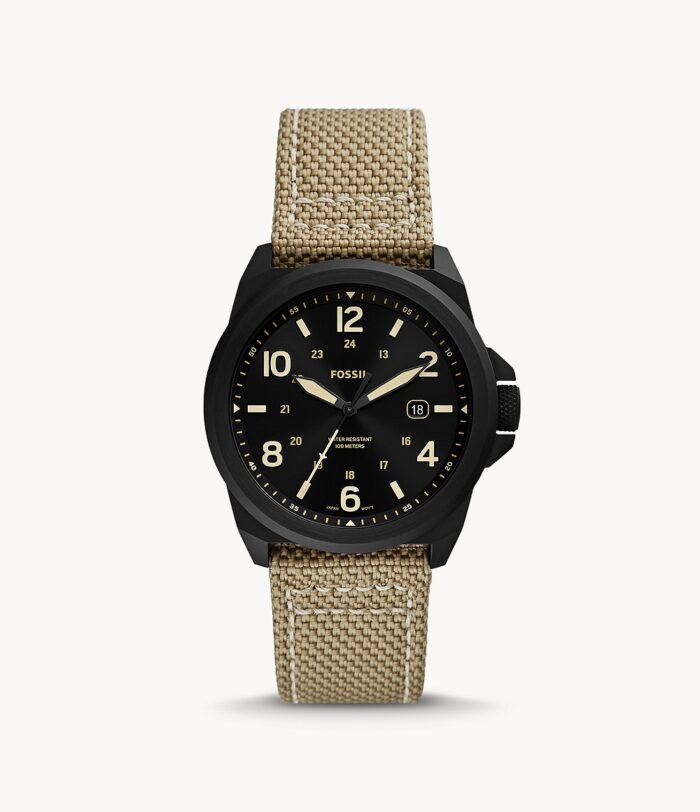Bronson Three-Hand Date Taupe Nylon Watch
