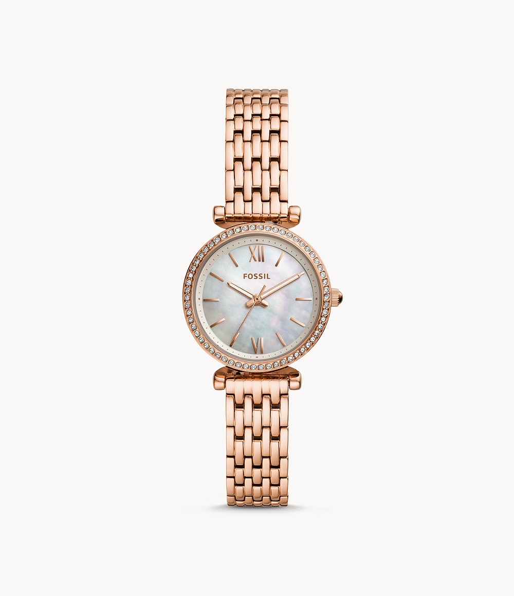 Carlie Mini Three-Hand Rose Gold-Tone Stainless Steel Watch jewelry