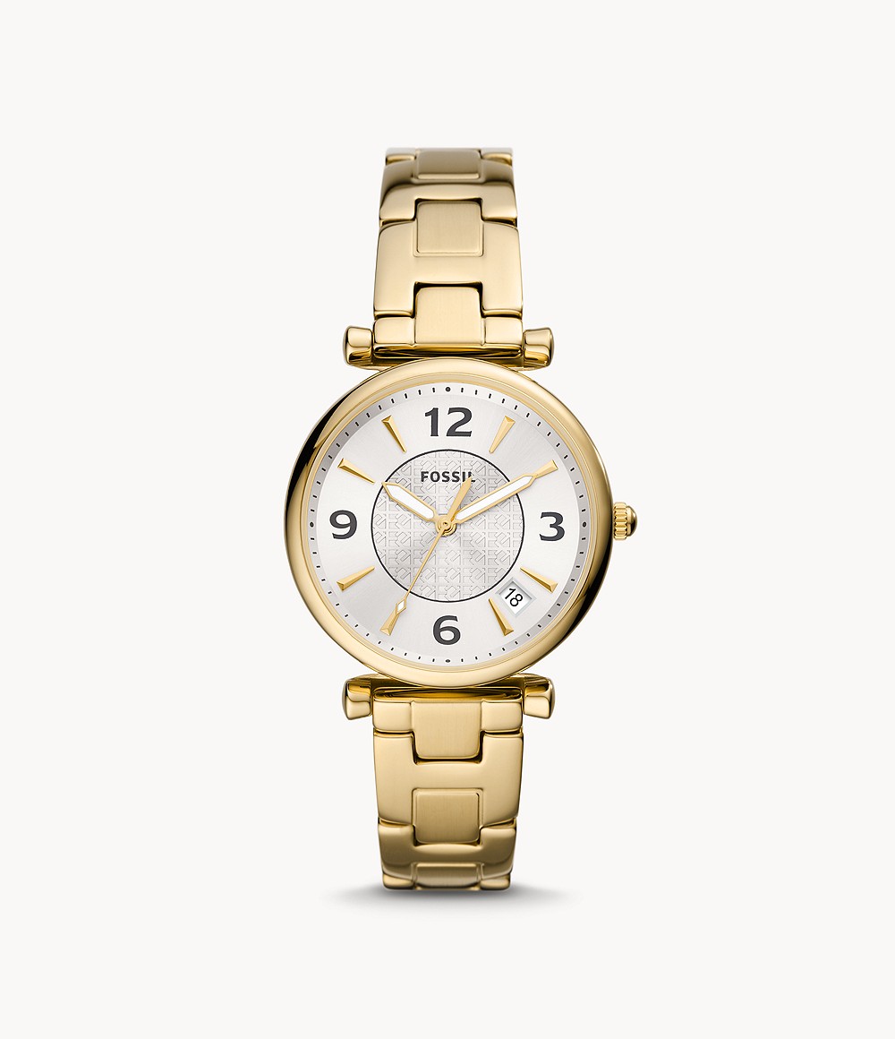 Carlie Three-Hand Date Gold-Tone Stainless Steel Watch