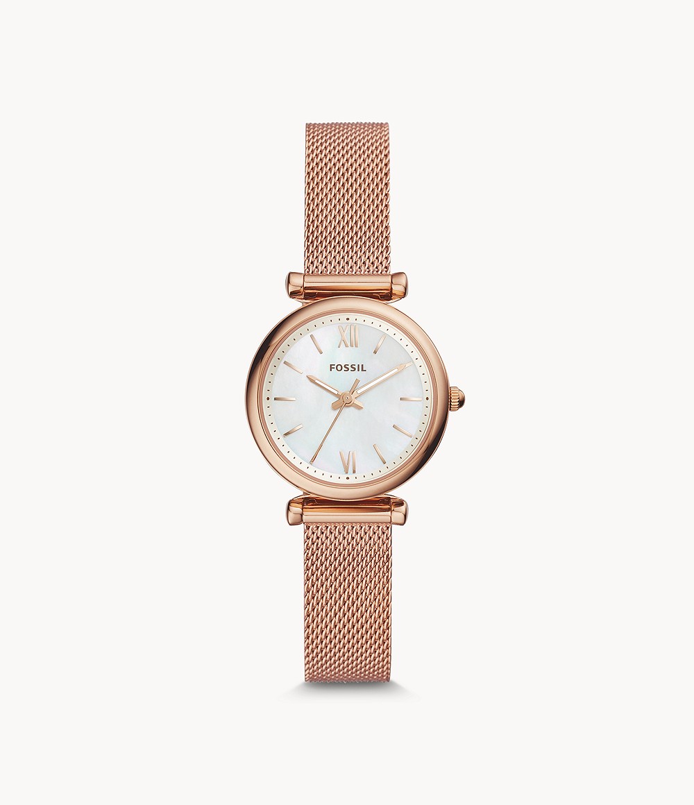 Carlie Three-Hand Rose Gold-Tone Stainless Steel Watch Jewelry