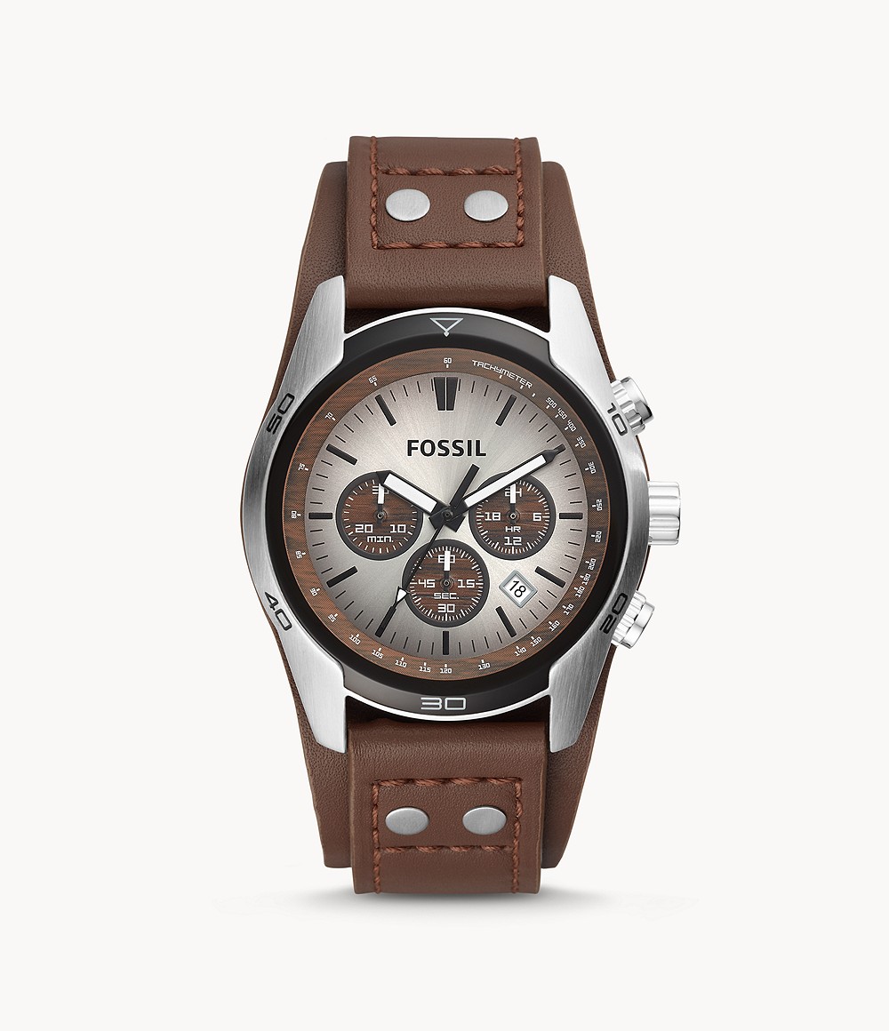 Coachman Chronograph Brown Leather Watch