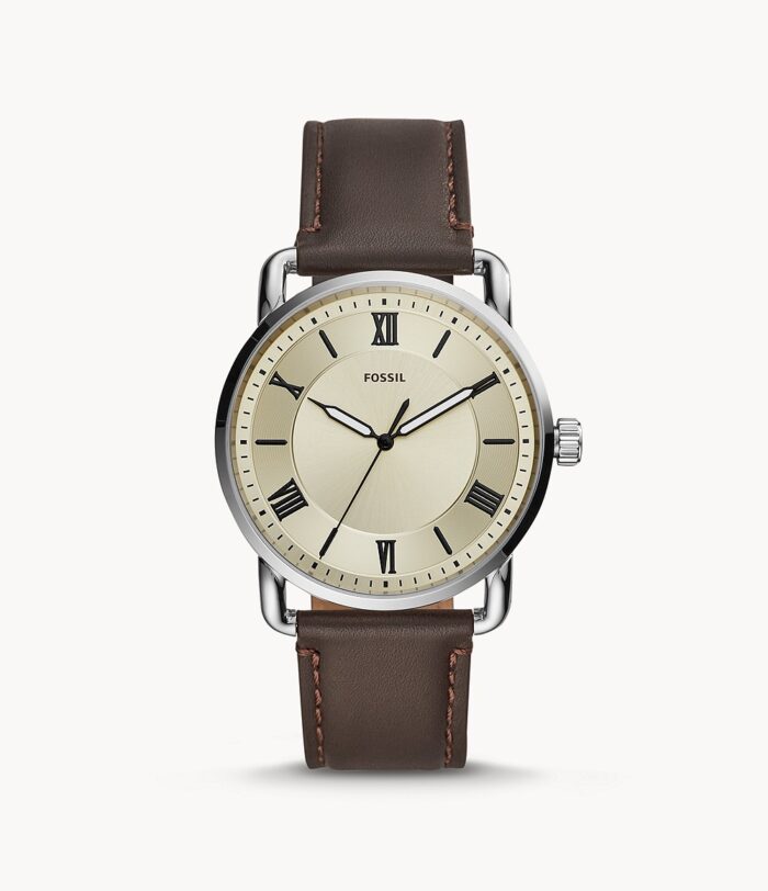 Copeland 42Mm Three-Hand Brown Leather Watch jewelry