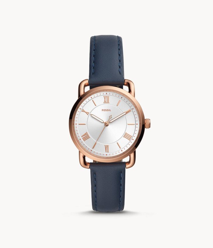 Copeland Three-Hand Midnight Navy Leather Watch jewelry