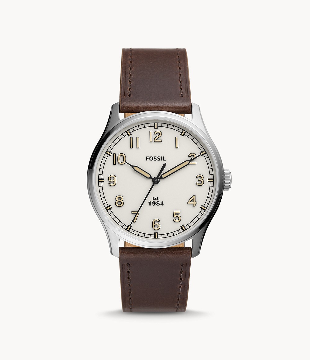 Dayliner Three-Hand Brown Leather Watch