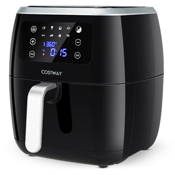 ES10020US-BK 6.5 qt. Air Fryer Oilless Cooker with 8 Preset Functions & Smart Touch Screen, Black