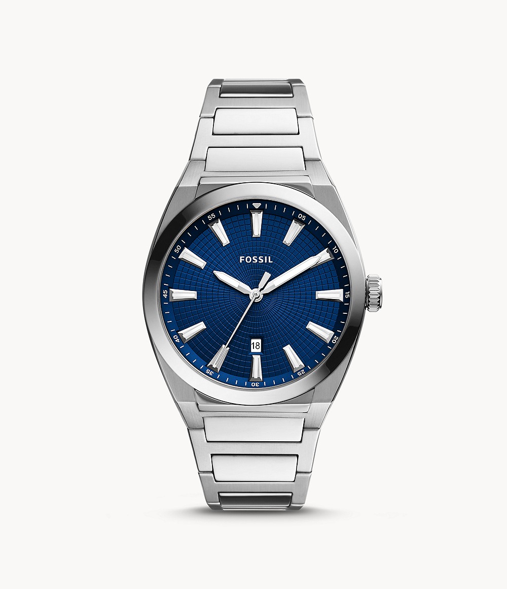 Everett Three-Hand Date Stainless Steel Watch