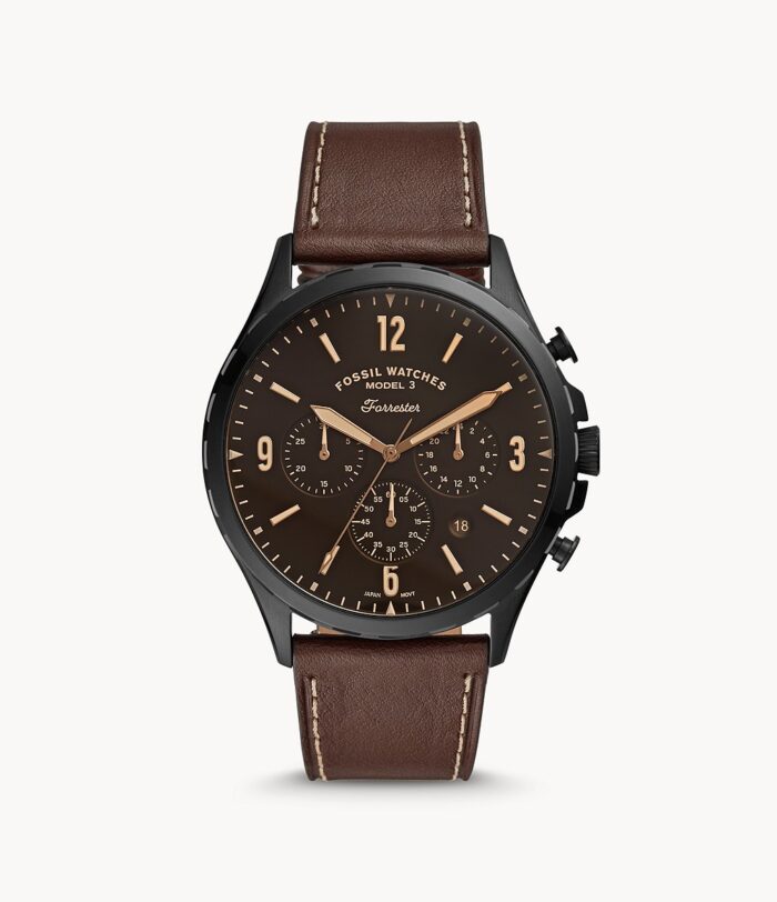 Forrester Chronograph Brown Leather Watch jewelry