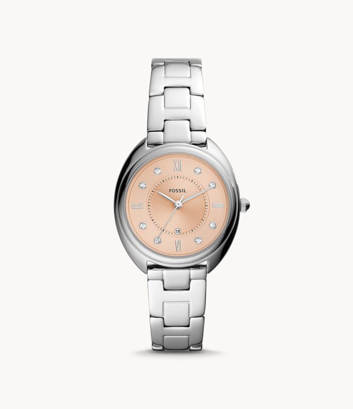 Gabby Three-Hand Date Stainless Steel Watch