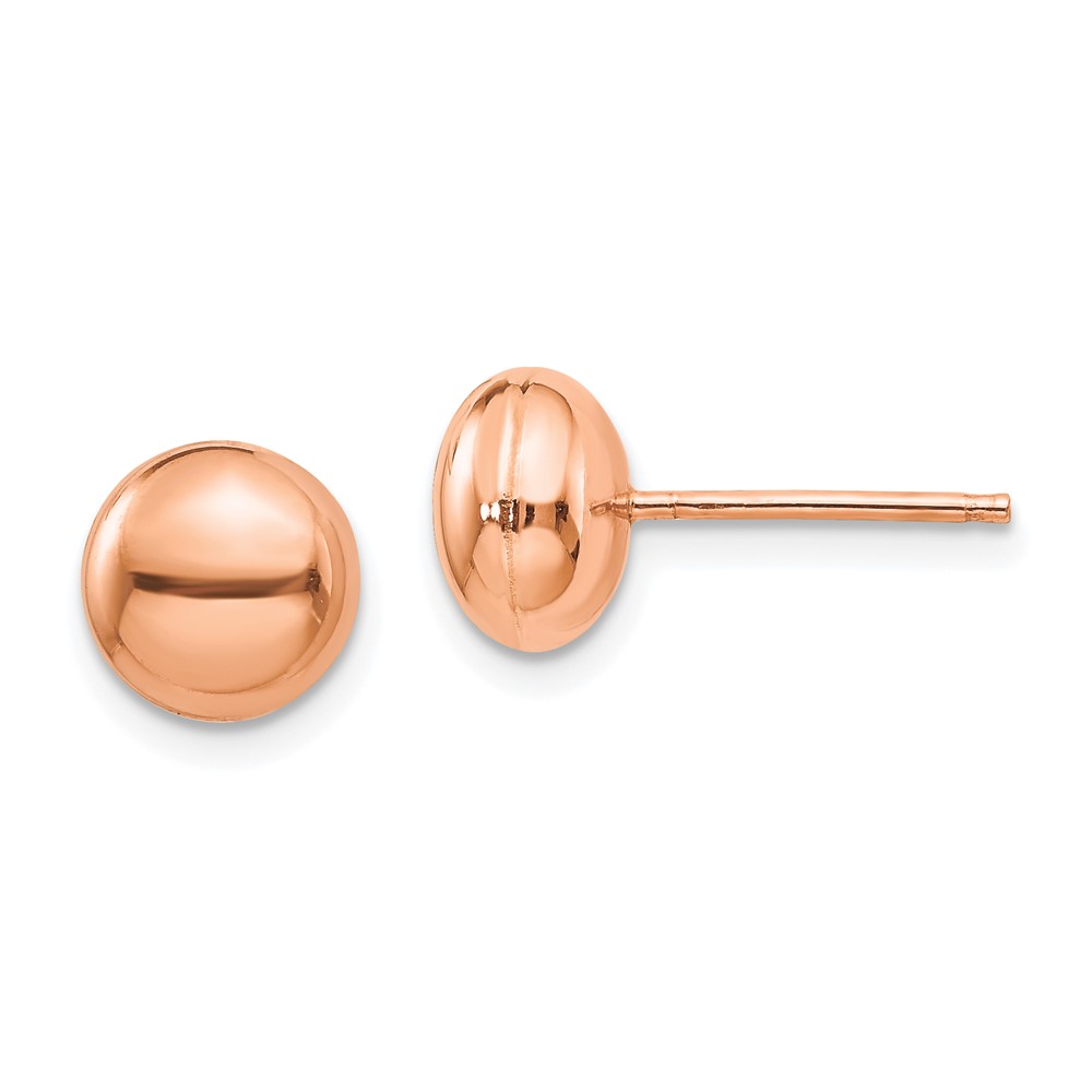 H1024 14K 8 mm Rose Gold Polished Button Post Earrings