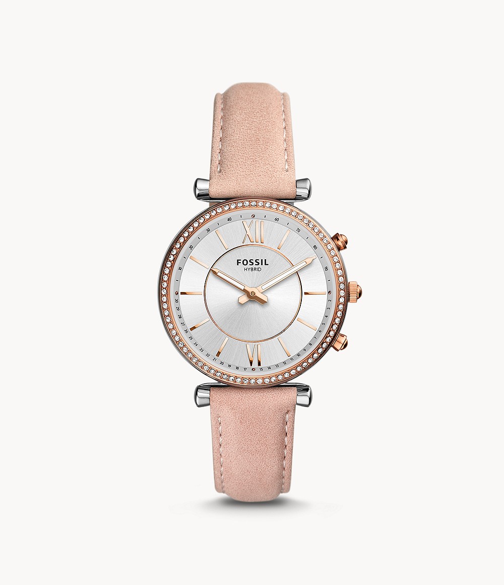 Hybrid Smartwatch Carlie Blush Leather jewelry