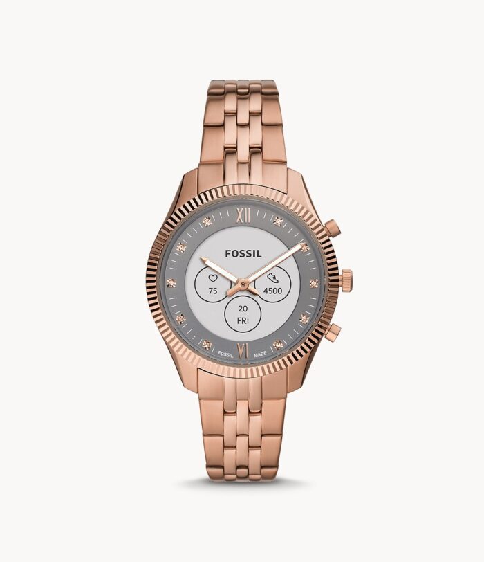 Hybrid Smartwatch Hr Scarlette Rose Gold-Tone Stainless Steel