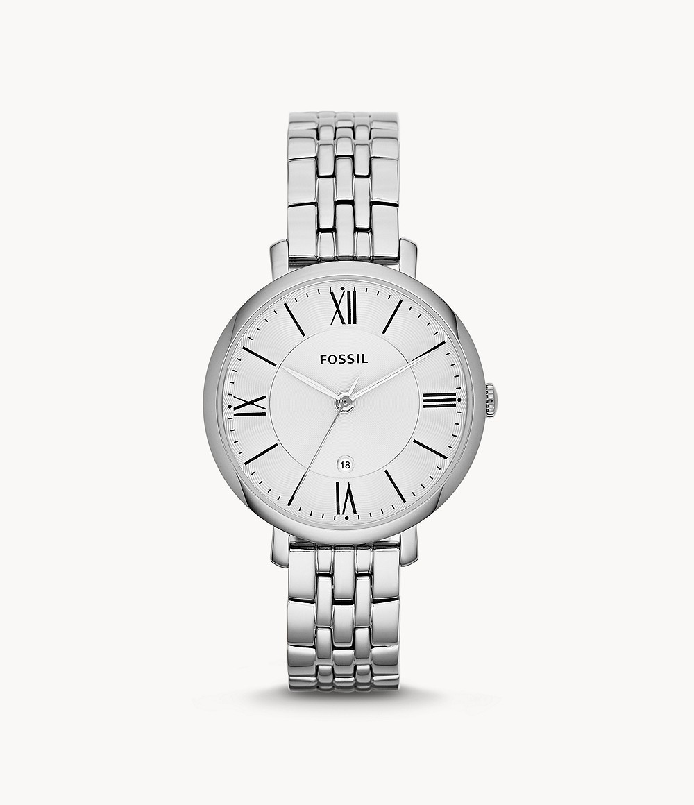 Jacqueline Three-Hand Date Stainless Steel Watch