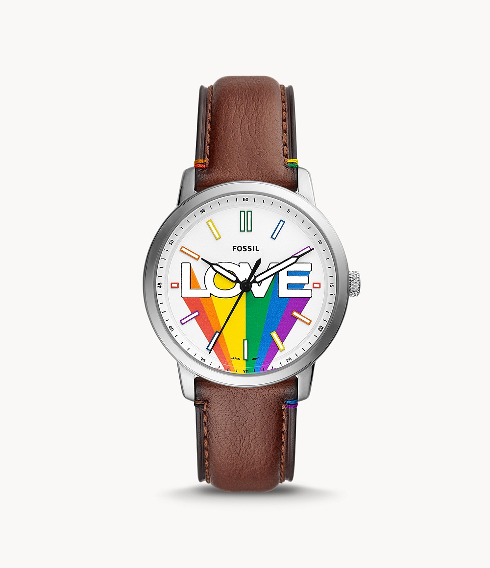 Limited Edition Pride Neutra Three-Hand Medium Brown Eco Leather Watch