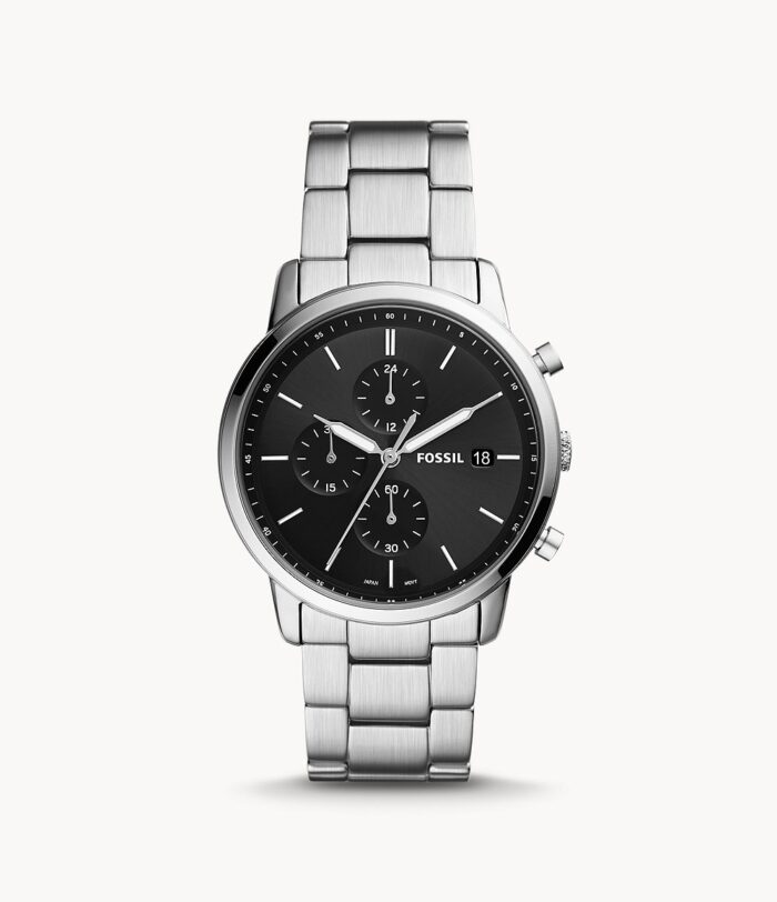 Minimalist Chronograph Stainless Steel Watch