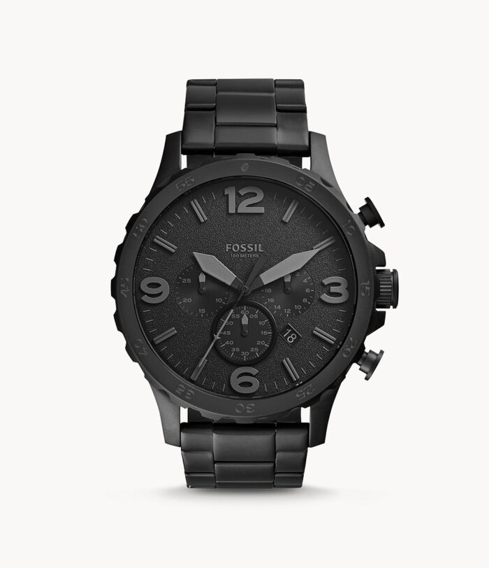 Nate Chronograph Black Stainless Steel Watch