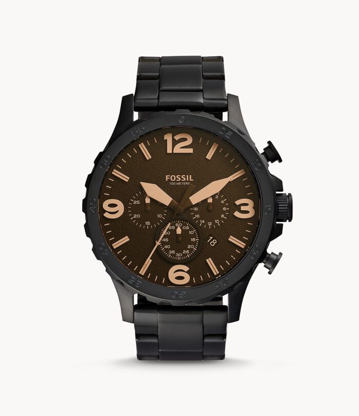 Nate Chronograph Black Stainless Steel Watch