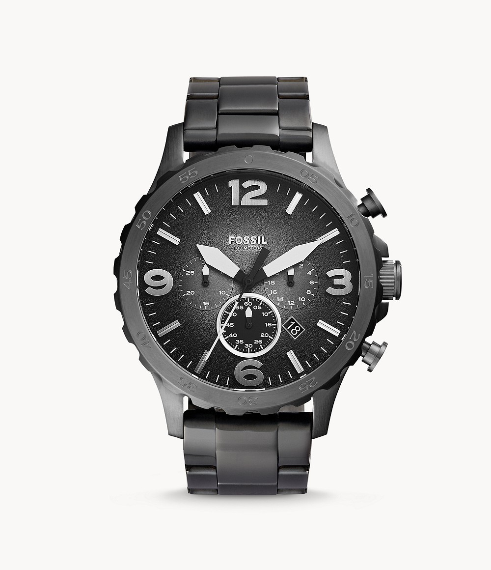 Nate Chronograph Smoke Stainless Steel Watch