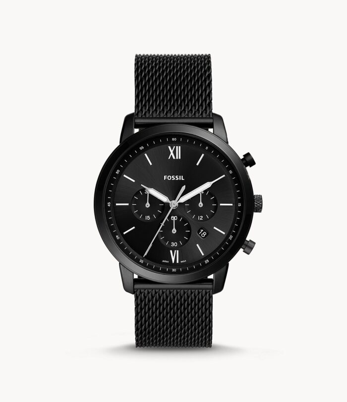 Neutra Chronograph Black Stainless Steel Mesh Watch