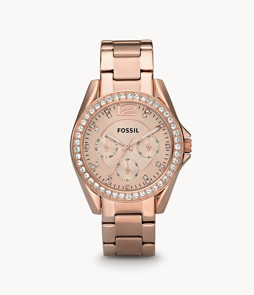 Riley Multifunction Rose-Tone Stainless Steel Watch