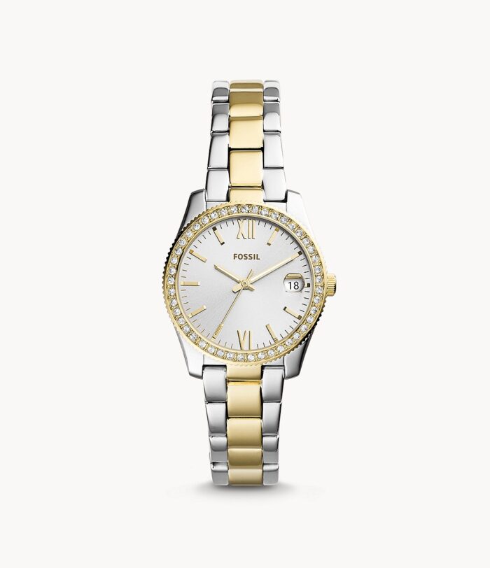 Scarlette Mini Three-Hand Date Two Tone Stainless Steel Watch Jewelry