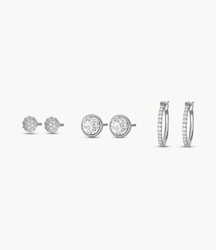 Silver-Tone Brass Earrings Gift Set JGFTSET1051