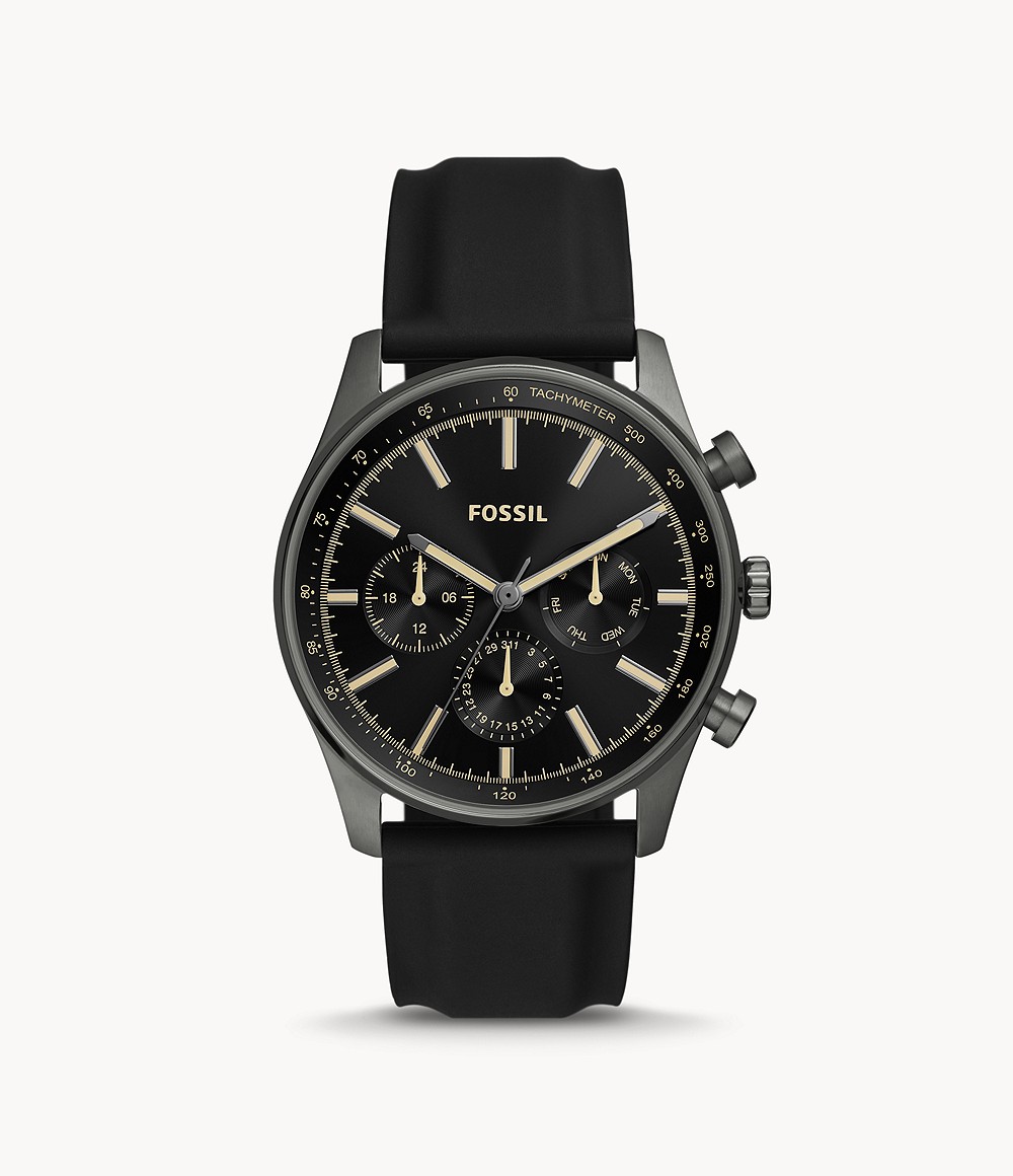 Sullivan Multifunction Black Silicone Watch