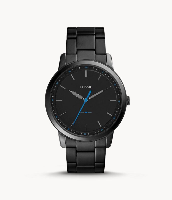 The Minimalist Slim Three-Hand Black Stainless Steel Watch Jewelry