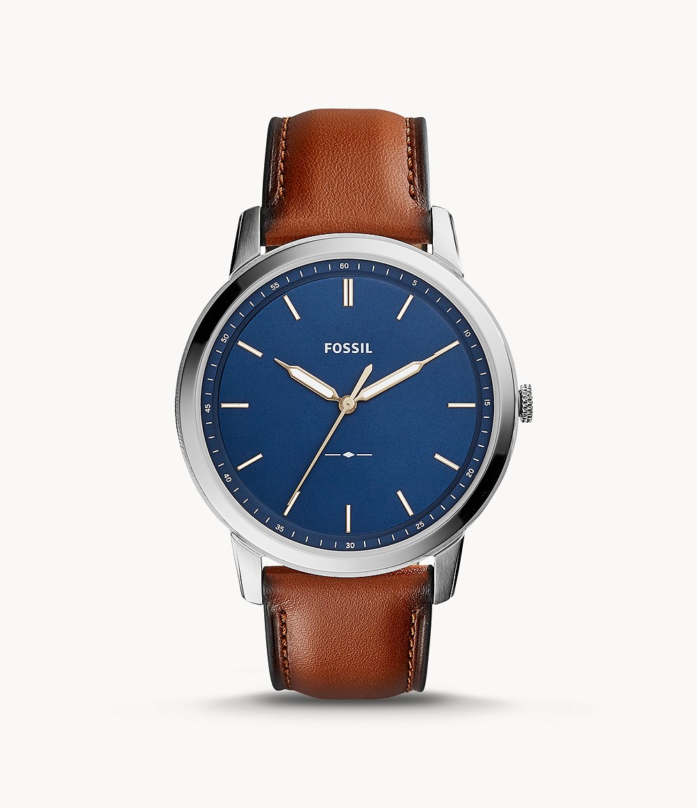 The Minimalist Slim Three-Hand Light Brown Leather Watch Jewelry