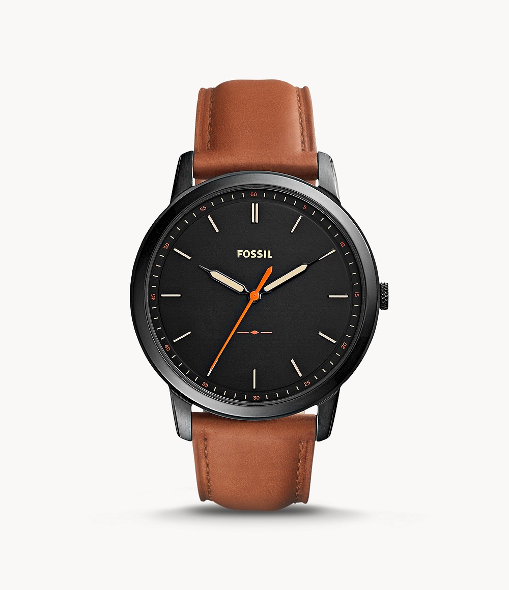 The Minimalist Slim Three-Hand Light Brown Leather Watch Jewelry