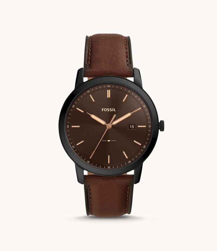 The Minimalist Solar-Powered Brown Eco Leather Watch