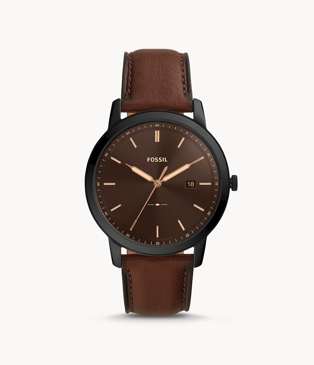 The Minimalist Solar-Powered Brown Eco Leather Watch