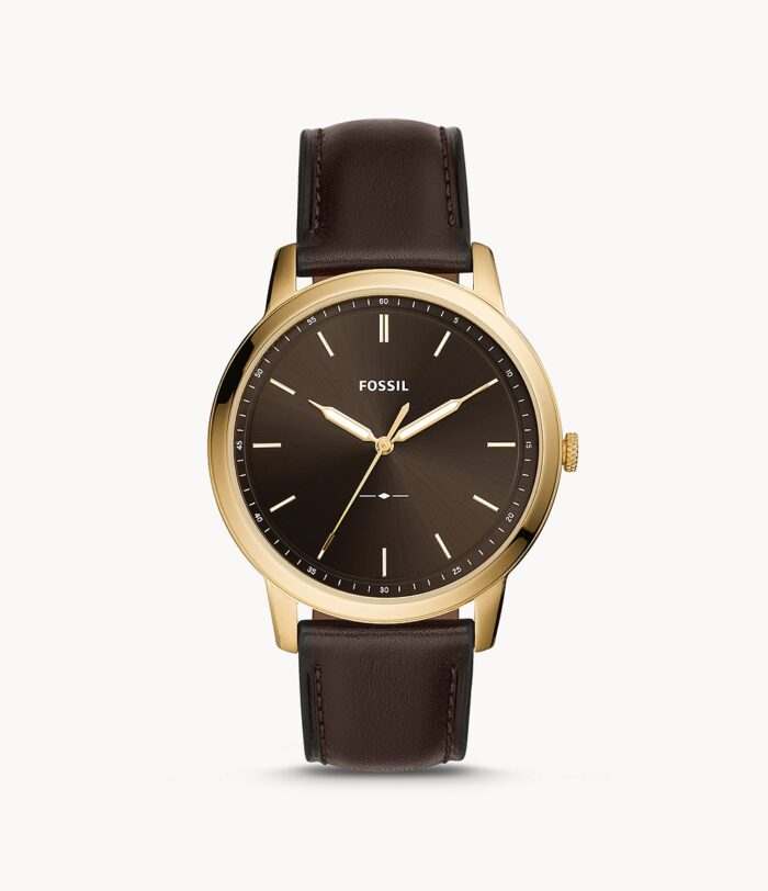 The Minimalist Three-Hand Brown Leather Watch