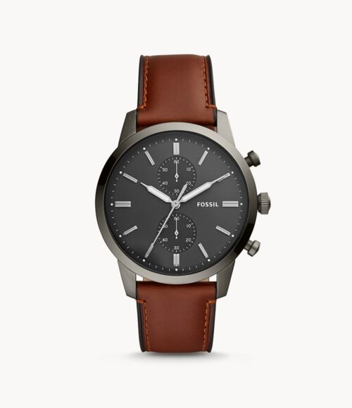 Townsman Chronograph Amber Leather Watch jewelry
