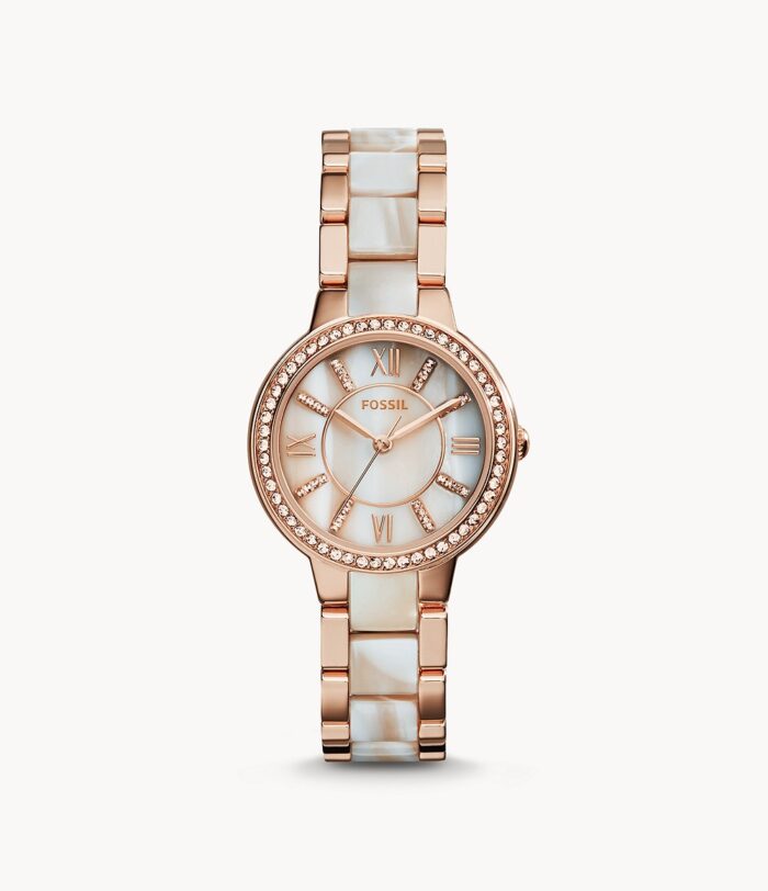 Virginia Rose-Tone & Horn Acetate Stainless Steel Watch